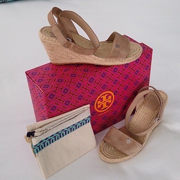 Tory Burch Bima Espadrille Sport Suede Wedge 7.5 - Picture 2 of 16